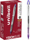 uniball Vision Elite Roller Ball Pen, Stick, Bold 0.8 Mm, Purple Ink, White/Purple Barrel
