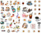 Seasonstorm Cafe Trivia Coffee Tools, Precut Anti-UV Waterproof Decoration Notebook Planner Stickers, Scrapbooking