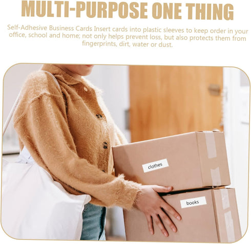 90pcs balacoo Self-Adhesive Transparent Card Sleeves for Organizing Labels and Material Cards for Whiteboards Monitors