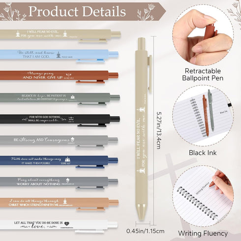 Kosiz 20 Sets Christian Gifts, A6 Spiral Notebook Bible Journal, Aesthetic Notepad with Ballpoint Pen for Church Gifts