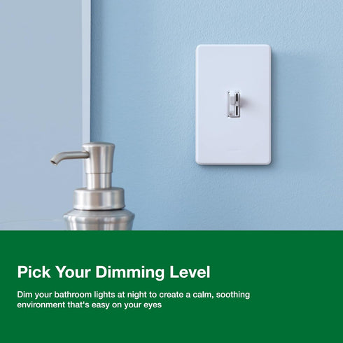 Dimmer Dimmable Dimmer 150W, Single-Pole/3-Way, AYCL-153P-LA, Lutron Ariadni/Toggler LED+ Light Switch for LED, Halogen