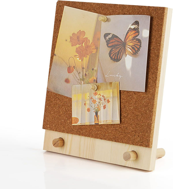 Trycooling Mini Hanging Cork Board, Small Desktop Bulletin Board for Home Office School, Tack Message Memo Picture Board