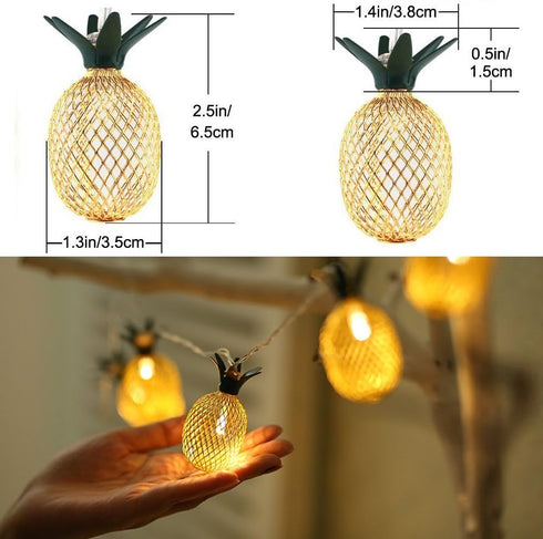 MINTSSOUL 15ft 20 BIMEE Pineapple Solar String Lights LEDs Waterproof Solar Powered Fairy String Lights Hanging Lights