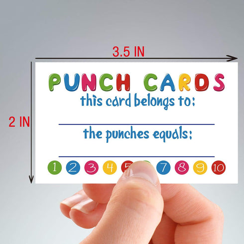 Incentive Cards - 50 Rewards Punch Cards for Kids, Students, Teachers, Classroom, Small Business, Reading Awards