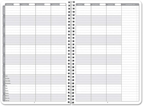 BookFactory Meal Planner Journal, Food Prep Log Book, Wire-O TransLux Cover, 106 Pages, 6'' x 9''