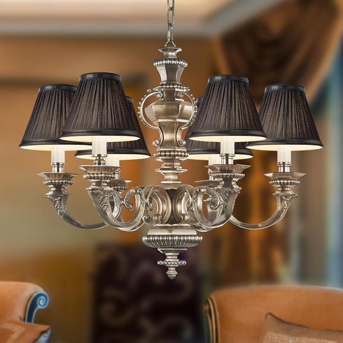 Set 6,Mini 3" 6" x5" Bulb,Pleated Bulb(Black) Chandelier Shades of Lamp Shade Top x Bottom Slant,Small Lamp Shades Clip