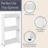 3 Lavish Home Tier Shelf Rolling Cart - Narrow-Space Kitchen or Bathroom Shelf Organizer Cart - Slim Slide-Out Storage