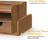 HZE Wooden Desk Organizer with Drawers, Rustic 3-Tier Desktop Organizer, Desktop Drawers with 2 Side Mail Sorting Slots