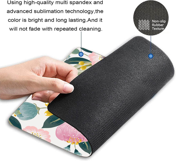 Vintage Flowers Mousepad, Colorful Floral Office Decor, Botanical Flowers Mousepad Gift for Women, 9.5×7.9×0.12 inches