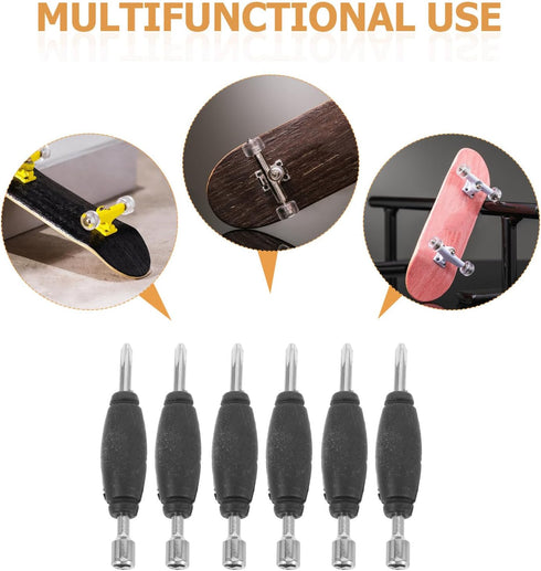 6pcs Set Kisangel Dual Head Fingerboard Screwdriver Metal Mini Repair Tool for Finger Skateboard Maintenance