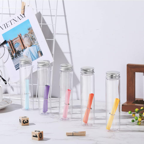 40 Pcs 110ml Clear Test Tubes with Lids - Plastic Candy Tube for Science Party and Storage