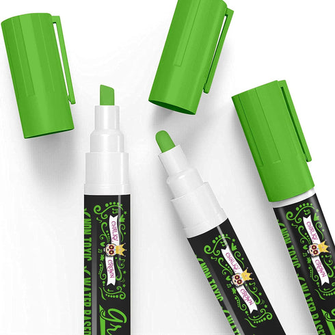CHALKY CROWN Liquid Chalk Marker Pen - Dry Erase Marker for Chalkboard Signs, Windows, Blackboard, Glass - 6mm