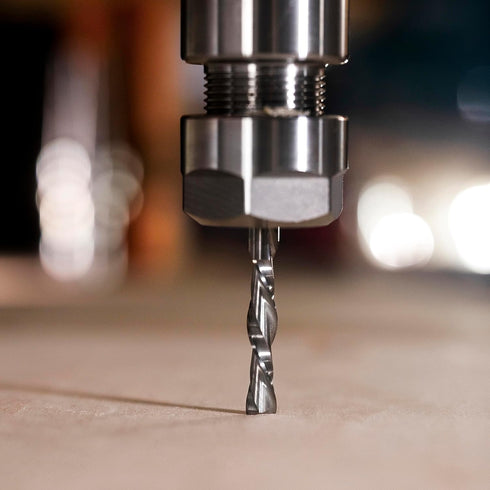 1/4 inch 1/4 inch SpeTool Spiral Router Bits Down Cut Cutting Diameter, Shank Solid Carbide CNC Bits End Mill for Wood