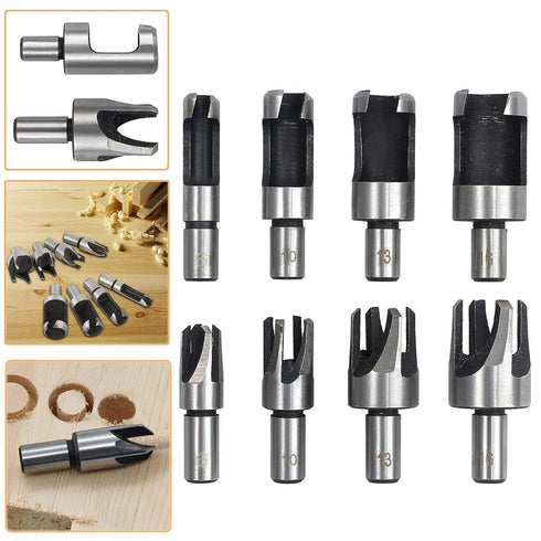 8-Pack Wood Hole Plug Cutter Set, High Carbon Steel Cutting Tools for Woodworking Hole Saw Cutting 6MM 10MM 13MM 16MM