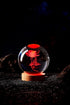 Conalisk 3D Lamp,3.15 inch Base,16 Light,Dimmable Rose Crystal Ball Crystal Ball Night Light with Wooden Colors