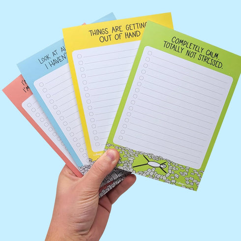 Sleazy Greetings Funny To Do List Notepad - 4 Large Sarcastic Memo Pads, 5 x 7-Inches Grocery Lists for Teacher Gifts