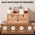 Kirigen Natural Wooden Desktop Organizer - Office Supplies Filing Tidy Storage Shelf with 3 Drawers (NA, 2-Layer & 3