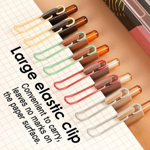 Gel Pens, 8 Pcs Black Ink Cute 0.5mm Retractable Aesthetic Ballpoint Fine Point Pens for Note Taking