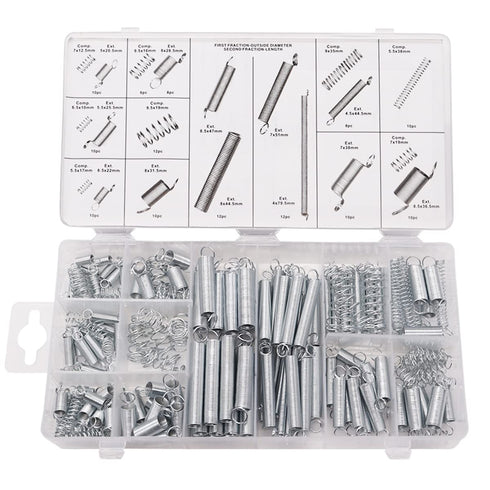 200PCS Spring Assortment Kit Zinc Plated Extension and Compression Springs Kit with 20 Different Sizes for Home Repairs & DIY