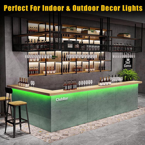 YM E-Bright Green LED Strip Lights - 16.4ft / 5M, 600 SMD Waterproof IP68 Flexible for Cars, Wedding, Party,