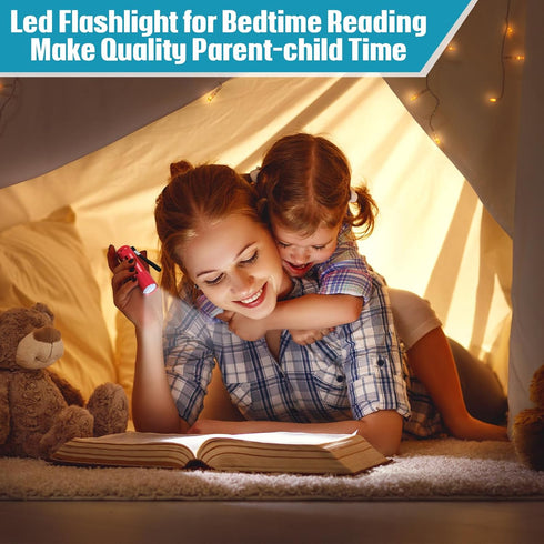 12 Pcs Mini Flashlights Bulk, Bright Aluminum Handheld LED Flashlights with Lanyard for Kids, Night Reading, Emergency