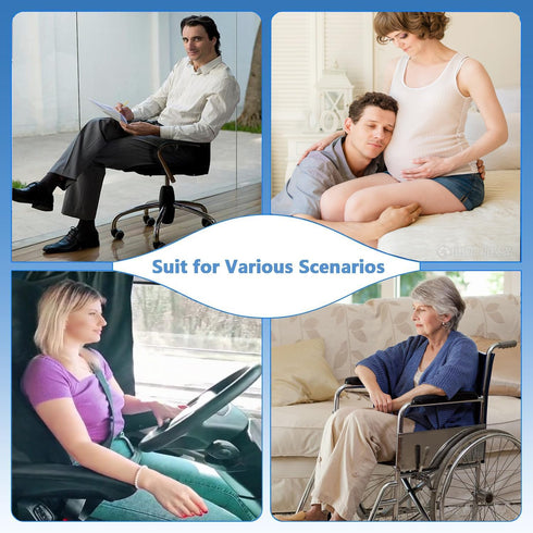 Eozier 6in Seat Cushion for Hip Coccyx Pressure Relief, Thick Extra Large Ergonomic Memory Foam Cushions for Sciatica