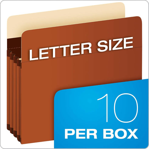 Pendaflex Expanding Accordion File Pockets, Extra Durable Letter Size, 10/Box, Reinforced with Dupont Tyvek Material