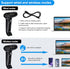 Symcode Bluetooth Barcode Scanner, Handheld USB CCD Cordless Reader with 2.4G Wireless & Bluetooth Function, Compatible