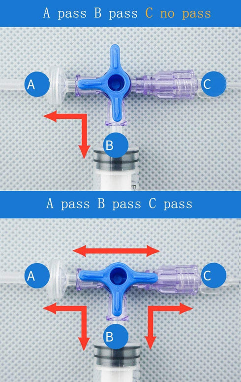 6pcs Disposable Medical Valve 3-Way Stopcocks with Luer Connections for DIY Research Projects