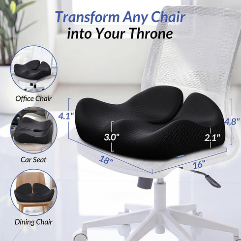Tailbone ZIKEE Pioneering Gel Seat Cushion for Sitting Without Stuffiness, Ergonomic Memory Foam Office Chair Cushion