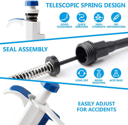 FOUR E'S SCIENTIFIC 2-10 ML High Accurate Micropipette, Single-Channel Adjustable Variable Volume Pipettor