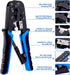 Delgada RJ45 Ethernet Crimping Tool Kit - 4in1 Professional Cutter Stripper for RJ-11, RJ-12, RJ-45 with 20pcs Cat5e
