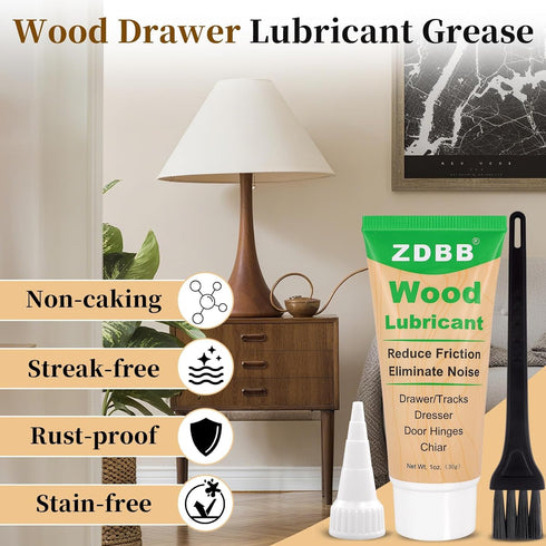 1 oz 1-Pack ZDBB Wood Drawer Wax Lubricant Paste Door Lubricant Wear-Resistant Eliminate Sticking Noise Loosen Drawer
