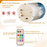BOESI 3'' 4''/5'' Set 2 Abstract Oil Painting in Blue Flameless Candles Color Changing LED Candles with Remote Control