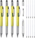 MECCANIXITY 4pcs 6 in 1 Multitool Tech Tool Pen Gifts for Men with Ballpoint Pen, Ruler, Screwdriver, Stylus