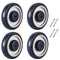 MYFULLY 5" Shopping Cart Replacement Wheels Kit, Polyurethane Stepped and Full Tread
