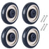 MYFULLY 5" Shopping Cart Replacement Wheels Kit, Polyurethane Stepped and Full Tread