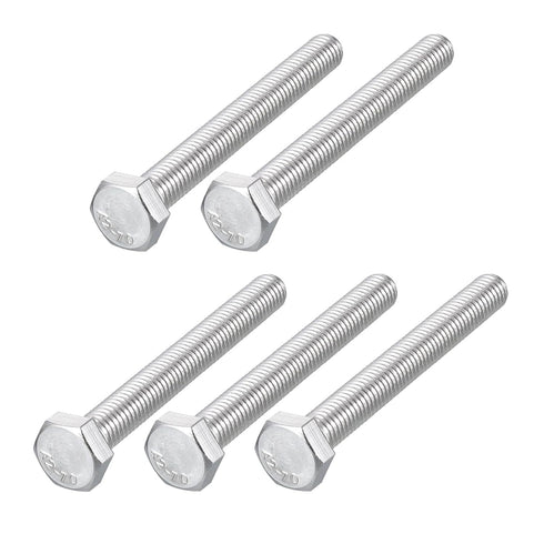 Hex Bolts (M8-1.25x70mm) 5Pcs, 304 Stainless Steel Fully Threaded Hex Head Screws for Furniture Repair