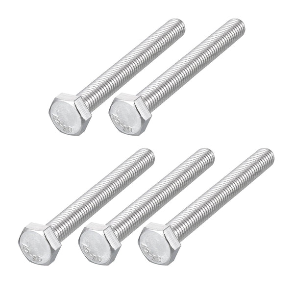 Hex Bolts (M8-1.25x70mm) 5Pcs, 304 Stainless Steel Fully Threaded Hex Head Screws for Furniture Repair