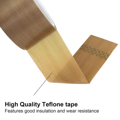 BOMEI PACK Teflon PTFE Glass Cloth Tape, 2-inch x 33 Feet, High Temperature PTFE Tape for Vacuum Sealers