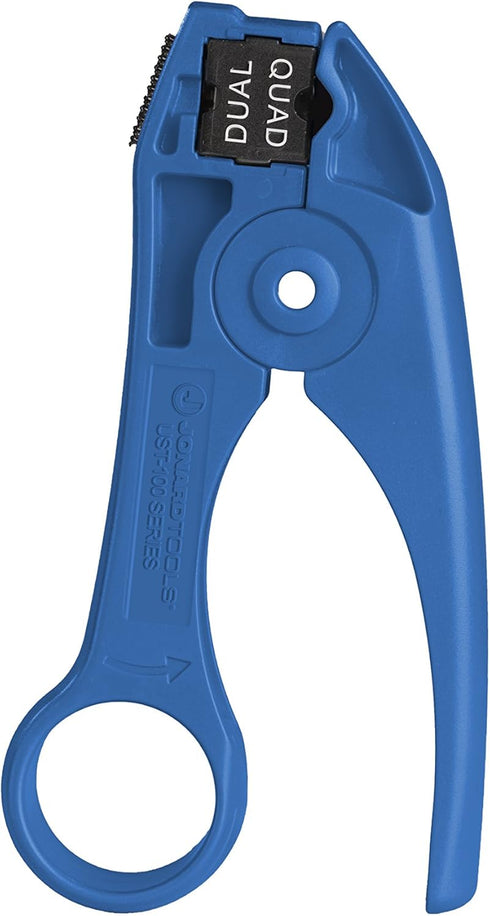 Jonard Tools UST-185 Dual Quad Shield Mini-Coax Stripper for Belden, Commscope, Times Fiber, and Other Mini COAX Cables, Blue by JONARD TOOLS