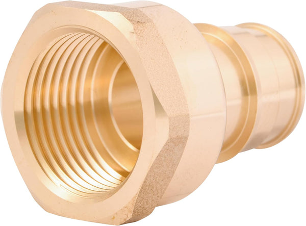 SharkBite 3/4 Inch Expansion FNPT Adapter Fitting for PEX-A Pipe, Brass Plumbing Fitting