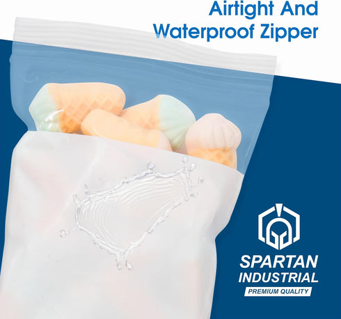 Spartan Industrial 5" X 7" Zip Top Resealable Bags, 1000 Count Clear Bags for Game and Small Parts