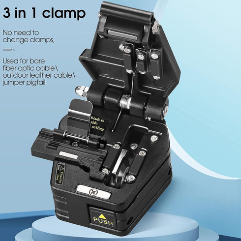 A-6C Optical Fiber Cleaver, High Precision Stripping Tool for Fiber Optic Cable Cutting, 16 Cutting Points
