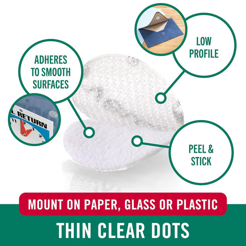 VELCRO Brand Thin Clear Dots with Adhesive | 200Pk | 3/4" Circles for Crafting, School Projects, Home Organization
