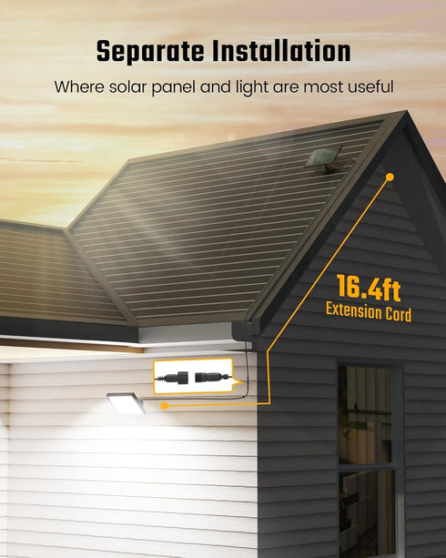113 7000K, 16ft IP65 2 Pack SUPERDANNY Solar Outside Lights with Bright LEDs Motion Sensor Outdoor Flood Lights Dusk