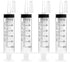 4 Pack 60ml Syringes with Cap, Sterile Individually Packaged for Labs, Liquid Measuring, Feeding Pets, Oil