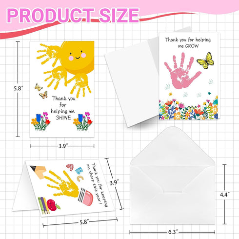 6 Pack Teacher Appreciation Cards - Teacher Thank You Cards with Envelopes Thank You Teachers Card Bulk from Students