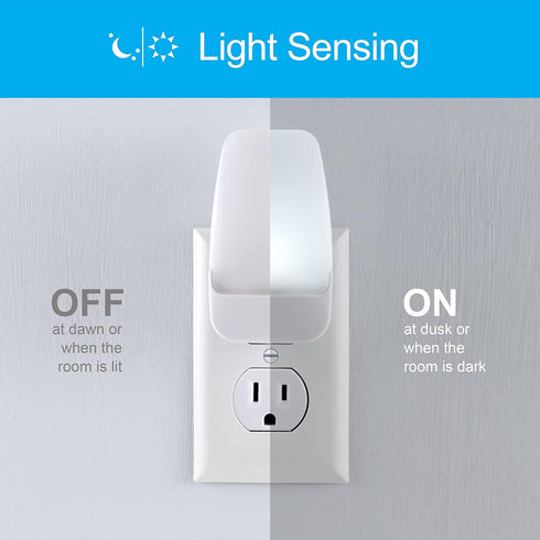 55991, 2 Pack GE LED Night Lights Plug Into Wall, Dusk to Dawn Sensor, Ambient Lighting, Dorm Room Essentials, Bathroom