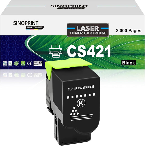 CS421 Toner Cartridge 78C10K0 Replacement for Lexmark CS421 CS521 CX421 CX522, 2000 Pages (1-Black)